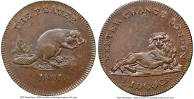 Middlesex. Pidcock's Farthing Token 1801 MS63 Brown NGC, D&H-1069. Plain edge. From the Charles R. Meeker Collection HID09801242017 © 2024 Heritage Au...