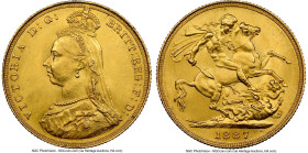 Victoria gold "Jubilee Head" Sovereign 1887 MS62 NGC, KM767, S-3866. HID09801242017 © 2024 Heritage Auctions | All Rights Reserved www.HA.com/TexasAuc...