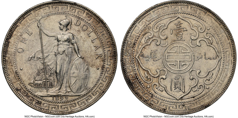 Victoria Trade Dollar 1899-B UNC Details (Cleaned) NGC, Bombay mint, KM-T5, Prid...