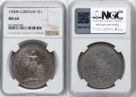 Victoria Trade Dollar 1900-B MS64 NGC, Bombay mint, KM-T5, Prid-9. A pleasing near-Gem selection hosting lashes of glassy luster to the lightly toned ...