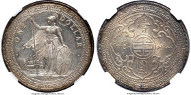 George V Trade Dollar 1913-B MS62 NGC, Bombay mint, KM-T5, Prid-4. Minor wisps noted on the practically untoned obverse capping the grade, the reverse...