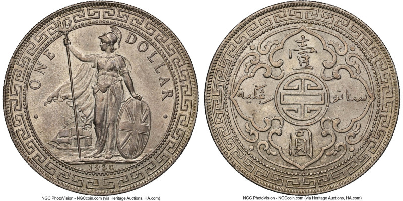 George V Trade Dollar 1930 MS63 NGC, Bombay mint, KM-T5, Prid-27. HID09801242017...
