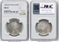 British India. Victoria Rupee 1862-(m) MS63 NGC, Madras mint, KM473.1. HID09801242017 © 2024 Heritage Auctions | All Rights Reserved www.HA.com/TexasA...