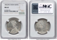 British India. Victoria Rupee 1862-(m) MS63 NGC, Madras mint, KM473.1. HID09801242017 © 2024 Heritage Auctions | All Rights Reserved www.HA.com/TexasA...