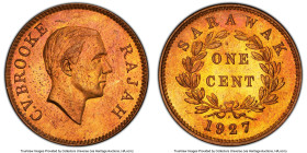 Charles V. Brooke Specimen Cent 1927-H SP64 Red PCGS, Heaton mint, KM18, Prid-53. An attractive Specimen selection from a notable pedigree. Although a...