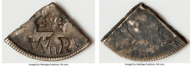 British Colony. William IV Contemporary Counterfeit Countermarked 1/4 Dollar (13 Pence) ND (c. 1832-1834) VF, cf. Vice-FT.5. 7.27gm. Crowned WR (Willi...