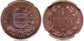 Orange Free State. Republic bronze Proof Pattern "Plain Shield" Penny 1888 PR65 Red and Brown NGC, KM-XPn7, Hern-O9. Plain edge. A gorgeous example wi...