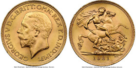 George V gold Sovereign 1931-SA MS65 NGC, Pretoria mint, KM-A22, S-4005. An excellent Gem with only minor surface abrasions. Tough to locate in a high...