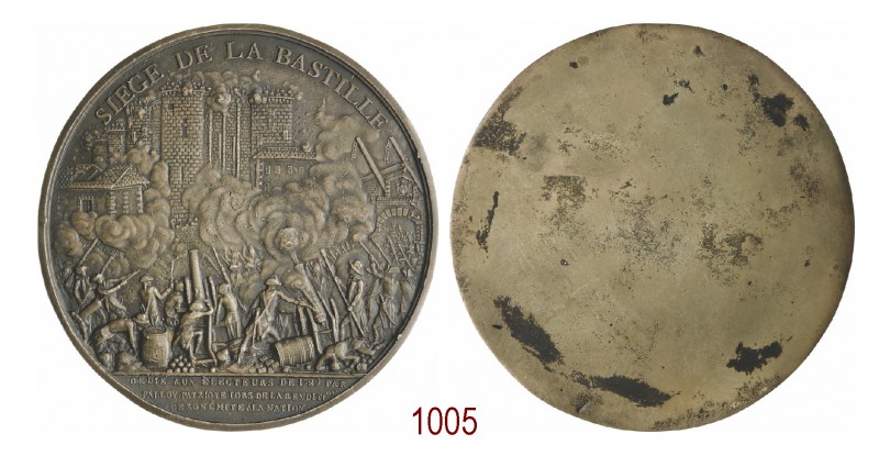 Presa della Bastiglia 1789, Parigi, Ottone 77,14g. Ø77,6mm. [2,4mm. placchetta. ...