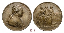 Arrivo di Luigi XVI a Parigi, 1789, Parigi op. Duvivier, Æ 71,65g. Ø52,7mm. [4,3mm. LOUIS XVI ROI DES FRANCOIS Busto in uniforme, nel troncato, DUVIVI...