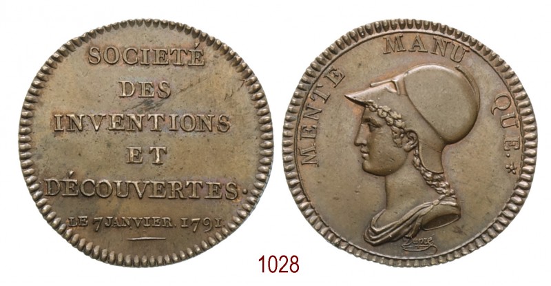 Società delle invenzioni e delle scoperte 1791, Parigi op. Duprè, Æ 7,47g. Ø26,6...