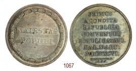 Prima assemblea del Popolo Batavo e costituzione della Repubblica Batava 15 marzo 1796, Utrecht op. Kalker, AR 21,46g. Ø35,7mm. [2,3mm. MAIESTAS POPUL...
