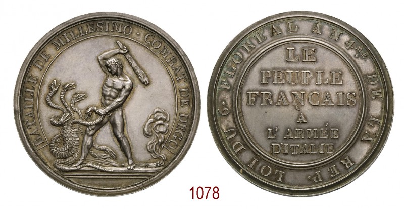 Combattimento di Millesimo e Dego 1796, Parigi conio francese, op. Lavy, AR 39,9...