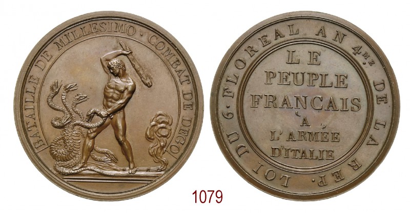 Combattimento di Millesimo e Dego 1796, Parigi conio francese op. Lavy, Æ 38,48g...
