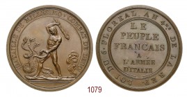 Combattimento di Millesimo e Dego 1796, Parigi conio francese op. Lavy, Æ 38,48g. Ø43,2mm. [3,7mm. Come precedente. Hennin 734. Julius 495. Essling 68...