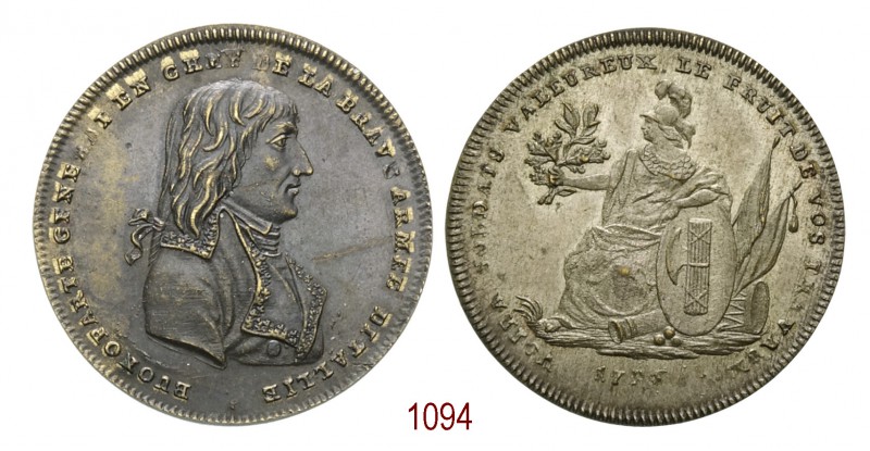 Campagna d'Italia Bonaparte, 1796, Ginevra, rame argentato 12,36g. Ø32,2mm. [1,8...