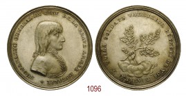 Campagna d'Italia, 1796, Ginevra op. Ferrier, AR 22,90g. Ø40,8mm. [2,3mm. BUONAPARTE GENERAL EN CHEF DE LA BRAVE ARMEE D'ITALIE (fiore) Busto del gene...