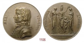 Costituzione della Repubblica Cisalpina, 1797, Milano op. (Vassallo & Salvirck), Æ 20,65g. Ø35,4mm. [2,0mm. ALL' ITALICO Busto di Napoleone, a s., in ...