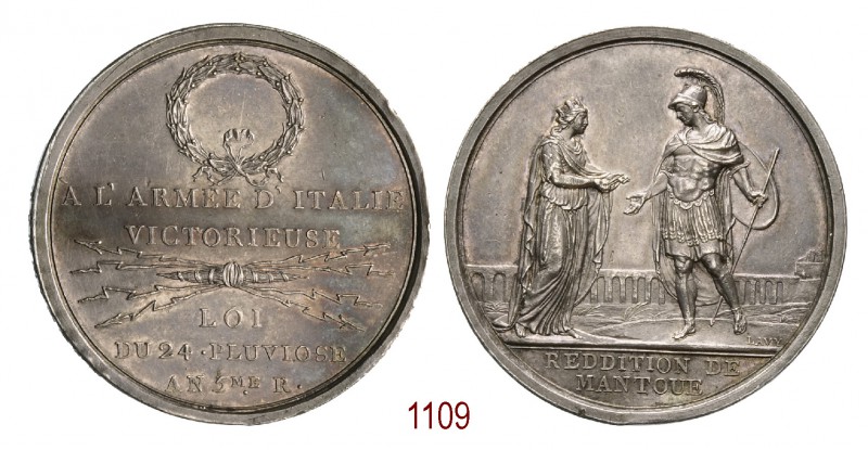 Presa di Mantova, 1797, Milano op. Lavy, AR 30,96g. Ø42,9mm. [3,0mm. Marte stant...