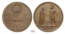 Presa di Mantova, 1797, Milano op. Lavy, Æ 30,20g. Ø43,4mm. [2,9mm. Variante di conio. Hennin 783. Julius 534. Essling 701. TNR 63.2. Turrichia 57. 
M...