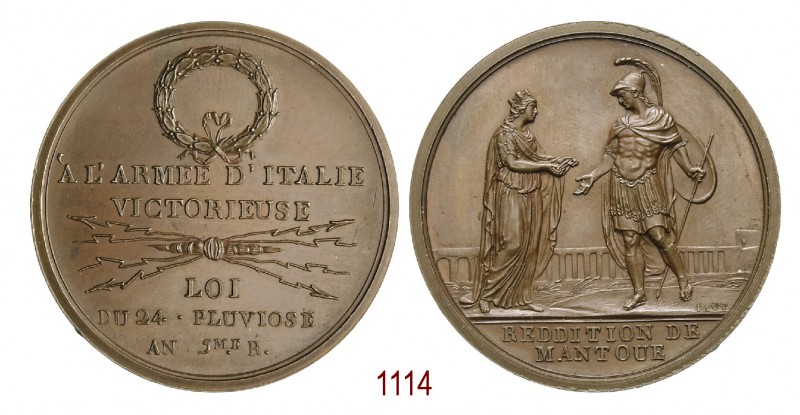 Presa di Mantova, 1797, Parigi di op. Lavy, Æ 38,75g. Ø43,2mm. [3,7mm. Conio fra...