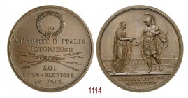 Presa di Mantova, 1797, Parigi di op. Lavy, Æ 38,75g. Ø43,2mm. [3,7mm. Conio francese. Variante al precedente. Hennin 784. Julius 535. Essling 701. Tu...