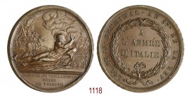 Passaggio del Tagliamento e presa di Trieste, 1797, Milano op. Lavy, Æ 28,02g. Ø43,1mm. [2,7mm. Conio italiano. Come precedente. Hennin 787. Julius 54...