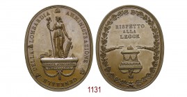 Amministrazione Generale Lomabrdia, 1801, Milano, op. Salvirck, Æ 89,06g. Ø62,2 x 49,0mm. [4,5mm. AMMINISTRAZIONE frigio GENERALE frigio DELLA frigio ...