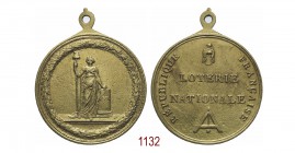 Direttorio, medaglia per gli addetti alla Loterie National (1797), Parigi, op. Gatteaux, bronzo dorato 59,26g. Ø58,2x72,0mm. [3,6mm. Fusione. In serto...