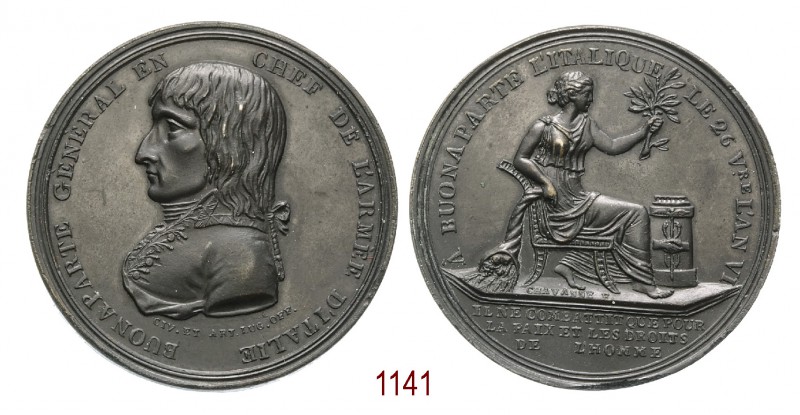 Trattato di Campoformio, 1797, Parigi op. Chavanne, Æ 56,11g. Ø43,8mm. [4,5mm. P...