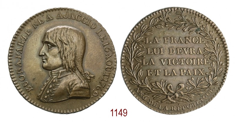 Pace di Campoformio, 1797, Parigi, Æ g. Ømm. [mm. BUONAPARTE NÉ À AJACCIO LE 15 ...