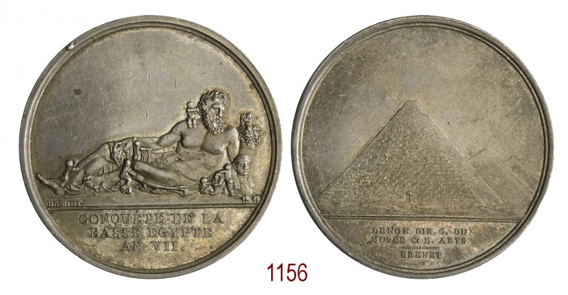 Conquista del basso Egitto, 1798 (an 7), Parigi op. Brenet, AR 14,25g. Ø33,2mm. ...