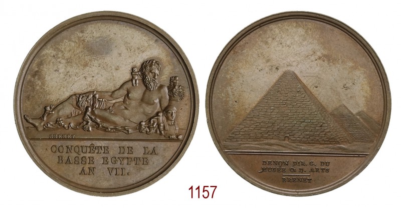 Conquista del basso Egitto 1798 (an VII), Parigi op. Brenet, Æ 18,38g. Ø33,0mm. ...