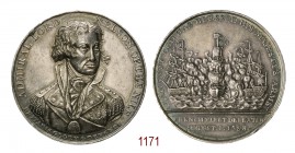 Battaglia di Abukir, 1798, Londra op. anonimo (T. Wyon Sr. ?), AR 32,87g. Ø38,5mm. [3,2mm. AMIRAL LORD NELSON OF THE NILE Busto in uniforme di tre qua...