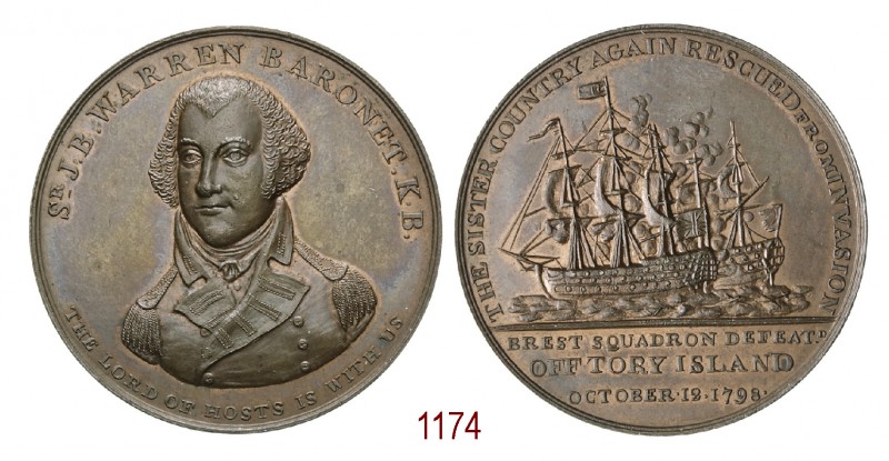 Battaglia Navale di Tory Island, 1798, Londra, Æ 31,28g. Ø38,5mm. [3,7mm. S-R J•...