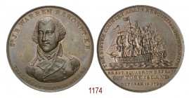 Battaglia Navale di Tory Island, 1798, Londra, Æ 31,28g. Ø38,5mm. [3,7mm. S-R J•B•WARREN BARONET •K•B• Busto di frontale in uniforme, sotto, THE LORD ...