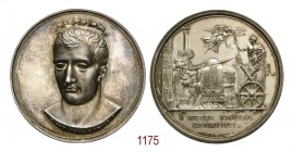 Conquista dell'Egitto 1798, Parigi op. Jouannin & Brenet, AR 38,08g. Ø40,6mm. [3,5mm. Busto frontale, laureato, con corona di fiori di loto, di Napole...