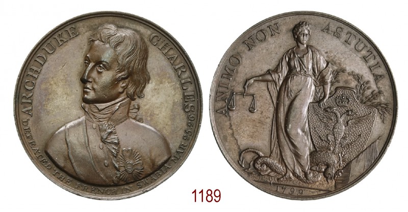 Sconfitta francese di Stockach, 1799, Londra, Æ 26,94g. Ø38,2mm. [3,2mm. ARCHDUK...