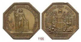 Amministrazione della Compagnia riunita della guerra, 1799, Parigi, Æ 20,06g. Ø35,6mm. [2,6mm. Gettone ottagonale. ADMINISTRAT•EURS DES COMP• RÉUN• DE...