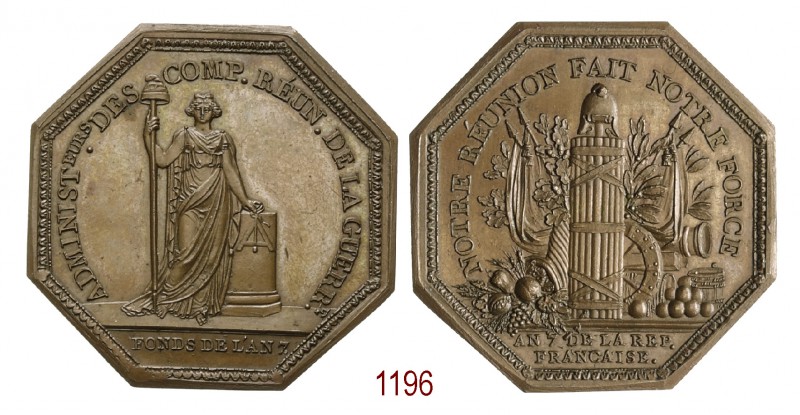 Amministrazione della Compagnia riunita della guerra, 1799, Parigi, Æ 16,84g. Ø3...