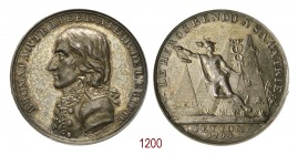 Bonaparte liberatore dell'Egitto 1799, Parigi AR 14,61g. Ø31,3mm. [2,7mm. BUONAPARTE LIBERATEUR DE L'EGIPTE Busto a s. in uniforme da generale. Rv. LE...