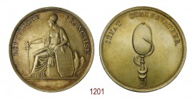 Senato della Repubblica Francese 1799 (an 8), Parigi op. Dumarest, AR dorato 62,96g. Ø49,2mm. [3,7mm. RÉPUBLIQUE FRANCAISE Minerva seduta volta a s., ...