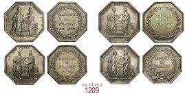 Banca di Francia 1800 (an 8), 

1)       Parigi op. Dumarest, AR 24,08g. Ø36,52mm. [2,46mm. Gettone ottagonale LA SAGESSE FIXE LA FORTUNE Minerva pogg...