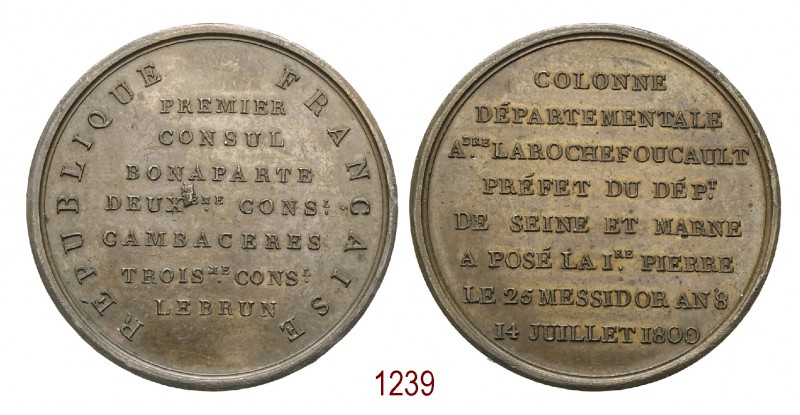 1)       Colonna Dipartimentale della Senna e della Marna, 1800 (an 8), Parigi, ...