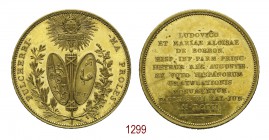 Soggiorno a Parigi del Re e della Regina d'Etruia 1801, Parigi op. Droz, bronzo dorato 25,99g. Ø39,6mm. [2,8mm. Come precedente. Bramsen 151. TNR 85.5...