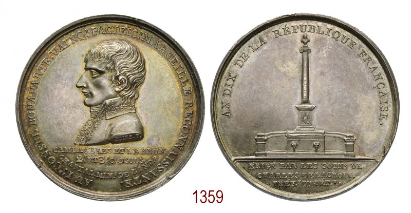 Colonna di Napoleone a Marsiglia 1802 (an 10), Parigi op. Poize, AR 43,89g. Ø43,...