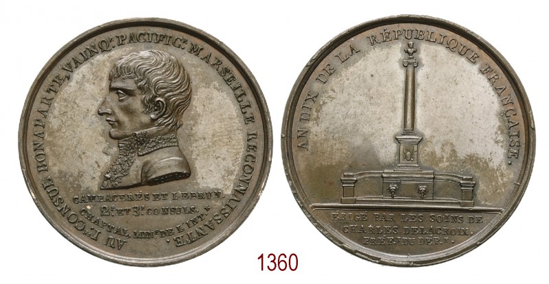 Colonna di Napoleone a Marsiglia, 1802 (an 10), Parigi op. Poize, Æ 48,33g. Ø43,...