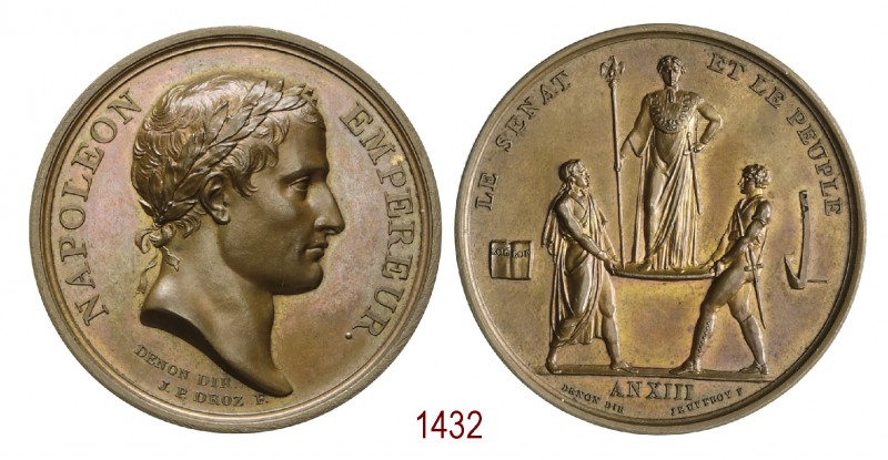 Incoronazione di Napoleone, 1804 (an 13), Parigi op. Droz & Jeuffroy, Æ 30,36g. ...