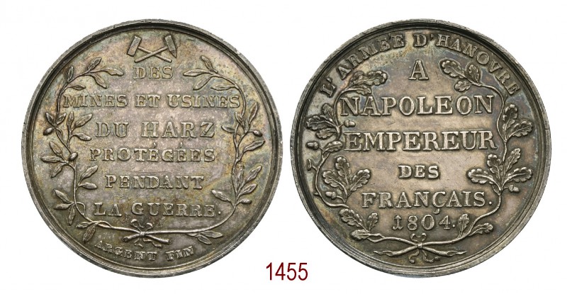 L'Amata di Hanovre a Napoleone, 1804, Hanovre, AR 29,71g. Ø43,6mm. [2,7mm. L'ARM...