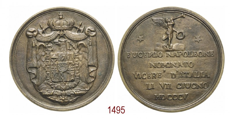 Eugenio Napoleone nominato vicerè d'Italia, 1805, Milano, Æ 102,02g. Ø70,6mm. [4...